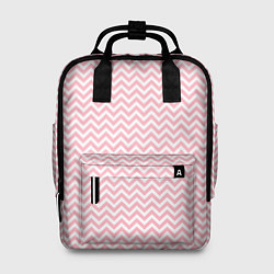 Женский рюкзак Белый в розовые ломаные полосы