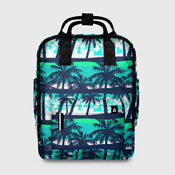 Рюкзак женский Тропический франжипани с пальмами, цвет: 3D-принт