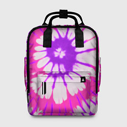 Рюкзак женский Тай дай розовый с фиолетовым, цвет: 3D-принт