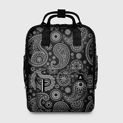 Рюкзак женский Пейсли на черном, цвет: 3D-принт