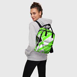 Рюкзак женский Зелёные широкие линии на белом фоне, цвет: 3D-принт — фото 2