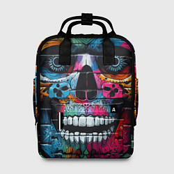 Рюкзак женский Crazy color skull - graffiti, цвет: 3D-принт