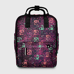 Рюкзак женский Тёмный пурпурный текстурированный кубики, цвет: 3D-принт