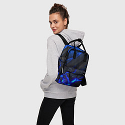 Рюкзак женский Синяя абстракция с плитами, цвет: 3D-принт — фото 2