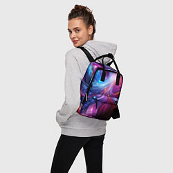 Рюкзак женский Неоновая абстракция - нейросеть, цвет: 3D-принт — фото 2