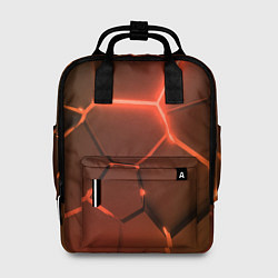 Женский рюкзак Оранжевые неоновые плиты в разломе