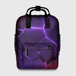 Женский рюкзак Красно-фиолетовые неоновые плиты в разломе
