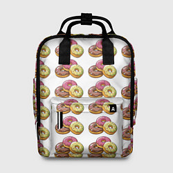 Рюкзак женский Пончики-фастфуд паттерн, цвет: 3D-принт