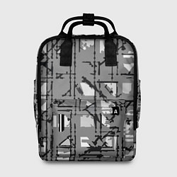 Женский рюкзак Тёмный серый простая абстракция