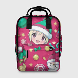 Рюкзак женский Новогодние рисунки аниме, цвет: 3D-принт