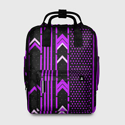 Рюкзак женский Фиолетовые обои на чёрном фоне, цвет: 3D-принт