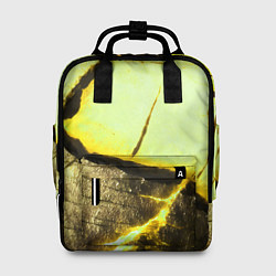 Женский рюкзак Трещины на абстрактном жёлтом фоне