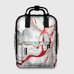 Женский рюкзак Красно-белый мрамор