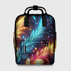 Женский рюкзак Неоновые разноцветные перья