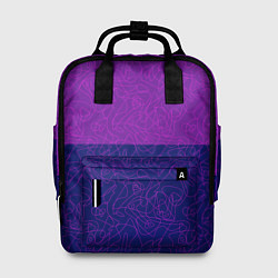 Женский рюкзак Фиолетовый синий узор с абстрактными линиями