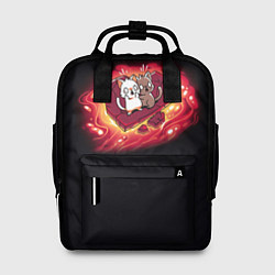 Рюкзак женский Котики на раскаленном сердце, цвет: 3D-принт