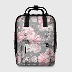 Женский рюкзак Розовые розы на сером