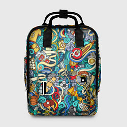 Женский рюкзак Спортивный инвентарь коллаж