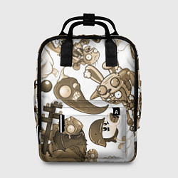 Женский рюкзак Растения против зомби в бежевых тонах