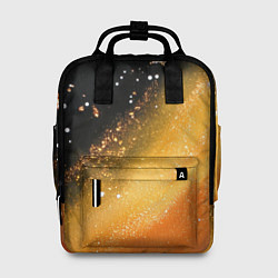 Женский рюкзак Черно-оранжевая блестящая текстура