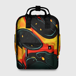 Рюкзак женский Оранжевые разломы текстура, цвет: 3D-принт