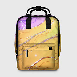 Женский рюкзак Фиолетово-золотая текстура с блестяшками
