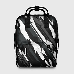 Рюкзак женский Разводы белым на черном, цвет: 3D-принт