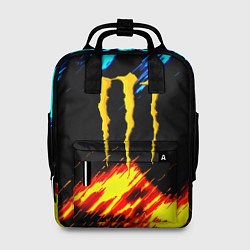 Рюкзак женский Monster energy текстура огненная, цвет: 3D-принт