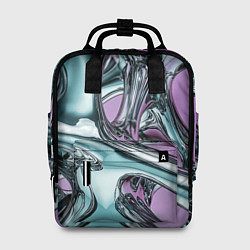 Женский рюкзак Металлическая абстракция на фиолетовом фоне