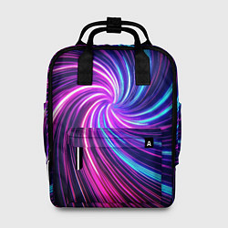 Женский рюкзак Неоновый вихрь из светящихся линий