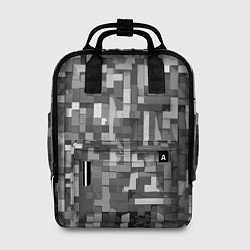 Рюкзак женский Серый геометричные полоски, цвет: 3D-принт