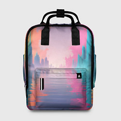 Женский рюкзак Город в розовом тумане