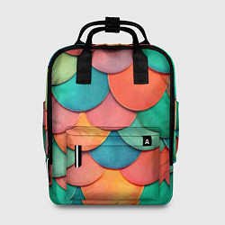 Рюкзак женский Разноцветная чешуя, цвет: 3D-принт