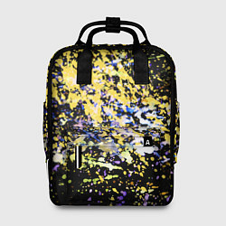 Женский рюкзак Желто синяя краска на черном