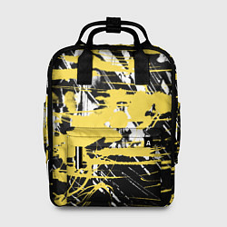 Женский рюкзак Желтая краска на черном