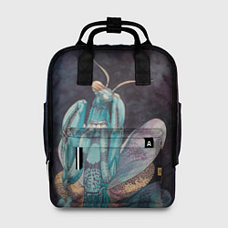 Рюкзак женский Богомол акварельный, цвет: 3D-принт