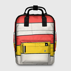Рюкзак женский Красные полоски, цвет: 3D-принт