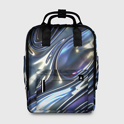 Рюкзак женский Серебро жидкий металл, цвет: 3D-принт