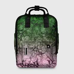 Женский рюкзак Абстракция - green pink gradient in black web