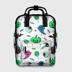 Рюкзак женский Halloween light green pumpkin - паттерн, цвет: 3D-принт
