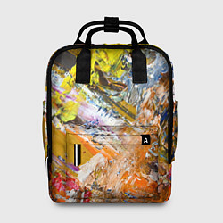 Женский рюкзак Живая Абстракция: Поток Цветов и Форм в Постоянном