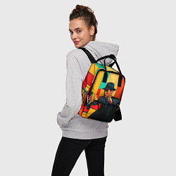 Рюкзак женский Мужчина с пистолетом поп-арт, цвет: 3D-принт — фото 2