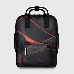 Рюкзак женский Текстура мрамора с красными полосками, цвет: 3D-принт