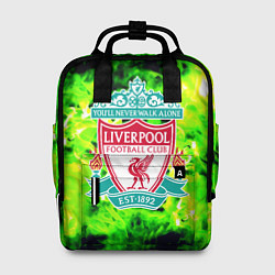 Рюкзак женский Liverpool кислотный огонь, цвет: 3D-принт