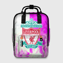 Рюкзак женский Ливерпуль розово белый огонь, цвет: 3D-принт