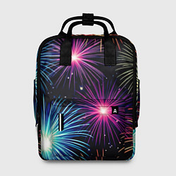 Рюкзак женский Стилизованный праздничный салют, цвет: 3D-принт