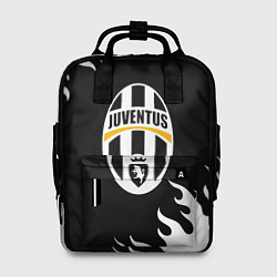 Рюкзак женский Juventus белый огонь текстура, цвет: 3D-принт
