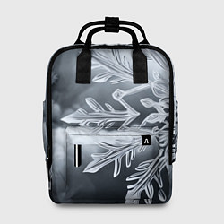 Женский рюкзак Снежинка на черно белое