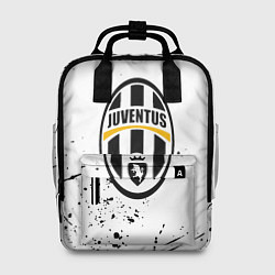 Рюкзак женский Ювентус черные краски всплеск, цвет: 3D-принт