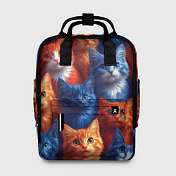 Женский рюкзак Разноцветные котики паттерн